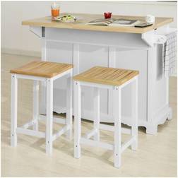 SoBuy Set 2 Sgabelli Per Cucina Moderno Bianco Altezza 61 cm Max Portata 100 kg FST29-WNX2 Sgabello da bar