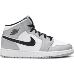 NIKE Air Jordan 1 Mid GS - Light Smoke Grey/Black/White