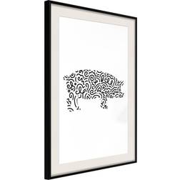 Artgeist Poster - Curly Pig 20x30 Tavla