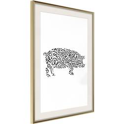 Artgeist Poster - Curly Pig 20x30 Tavla