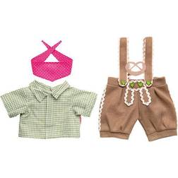 Heless Poppenkleding Lederhosen met Overhemd en Sjaal,35-45 cm