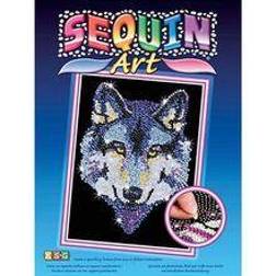 Sequin Art Blue Wolf