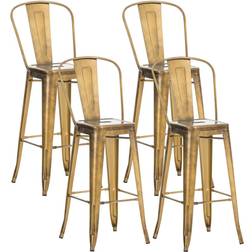 CLP Set 4 Taburetes De Aiden Dorado 52 x 44 x 115 Cm Taburete de bar