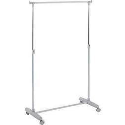 HAKU Möbel Portant Réglable En Hauteur En Tube D'Acier Gris Avec 1 Tringle Chromé Pièces en PVC Gris