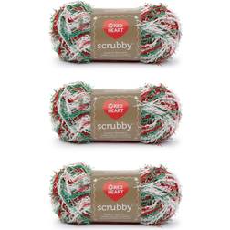Red Heart Red Heart Scrubby Jolly Yarn 3 Pack of 85g/3oz Polyester 4 Medium Worsted 78 Yards Knitting/Crochet