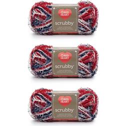 Red Heart Red Heart Scrubby Americana Yarn 3 Pack of 85g/3oz Polyester 4 Medium Worsted 78 Yards Knitting/Crochet