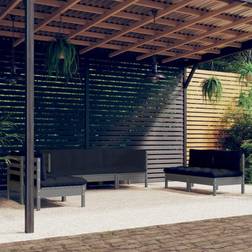 vidaXL 7-tlg Garten-Lounge-Set mit Kissen Kiefer Massivholz Lounge-Set