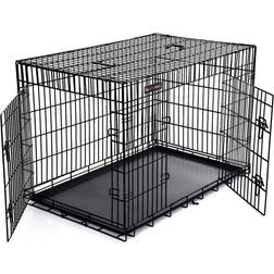Songmics Hopfällbar Hundlåda 122 cm x 2 Dörrar XXL