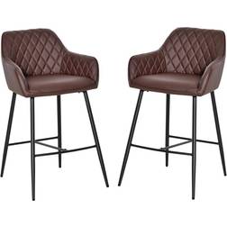 Homcom Retro Style Brown Bar Stool 93cm 2pcs