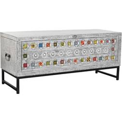 Dkd Home Decor Keramisk Grå Hvid Mangotræ 116 x 40 x 50 cm Kiste