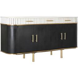Dkd Home Decor Black Golden Metal Mango Sideboard