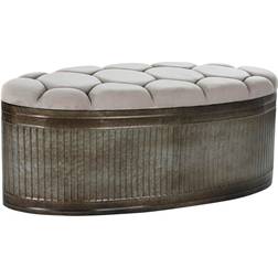 Dkd Home Decor Banqueta Beige Metal Poliéster Marrón Oscuro 121 x 44 x 47.5 cm Banco