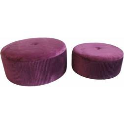 Dkd Home Decor Polyester MDF Burgundy Foot Stool