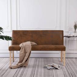 vidaXL Banc 139,5 cm Marron Similicuir Daim Banquette