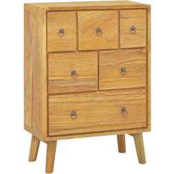 vidaXL 56x30x80 massivt teaktræ Kommode
