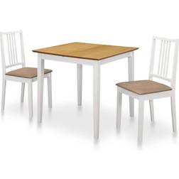 vidaXL 3 Pz In Mdf Bianco Set da Pranzo