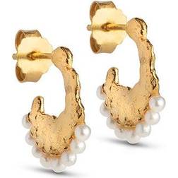 ENAMEL Copenhagen Leonie Hoops Earrings - Gold/Pearl