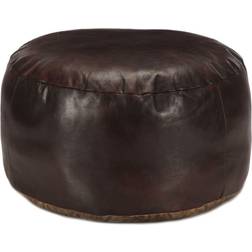 vidaXL Marrón Oscuro 60 x 30 cm Cuero Auténtico De Cabra Puf