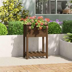 vidaXL Jardinera De Madera Maciza De Pino Marrón 54x34.5x81 cm