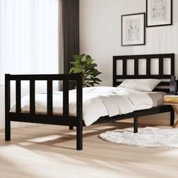 vidaXL black, 90 Solid Bed Frame Sängram