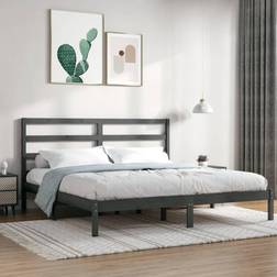 vidaXL grey, 200 Solid Wood Pine Bed Frame