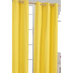 Homescapes 137cm Drop 182cm, Yellow Plain