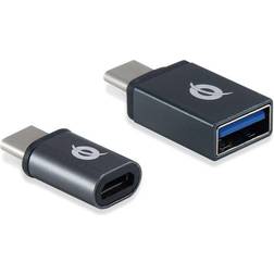 Conceptronic USB C - USB A and USB C - USB B Mirco M-F Adapter