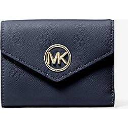 Michael Kors Carmen Medium Saffiano Leather Tri-Fold Envelope Wallet - Navy