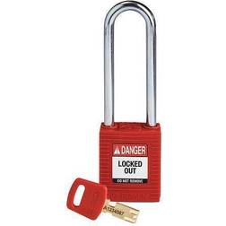 Brady NYL-RED-76ST-KD Lockout Padlock Nylon Red Key Different