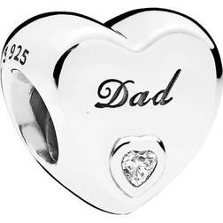 Pandora Dad's Love Charm - Silver/Transparent