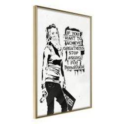 Artgeist Plakat Girl with Graffiti 20 x 30 cm Guldramme Billede