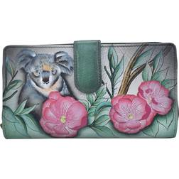 Anna by Anuschka Anuschka Hand Painted Genuine Leather Two Fold Wallet - Cuddly Koala