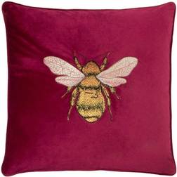 Paoletti Embroidered Bee Soft Velvet Complete Decoration Pillows Pink (50x)