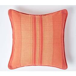 Homescapes Cotton Striped Terracotta Morocco Cushion Cover Orange