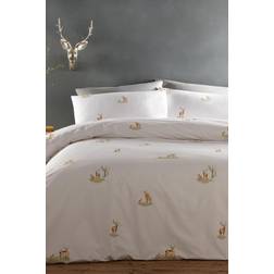 Portfolio Home Deer Single Duvet Cover Grey, White, Brown