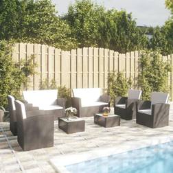 vidaXL Divani Giardino 8 pz Cuscini in Polyrattan Nero Set da Lounge da Esterno