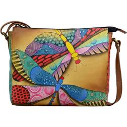 Anna by Anuschka Slim Medium Crossbody 8334 - Dancing Dragonflies