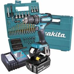 Makita Slagskruetrækker bor DHP485FJX1; 18 V; 2x3,0 Ah batt. tilbehør