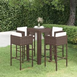 vidaXL 5-tlg. Gartenbar-Set Bargruppe, 1 Tisch einschl. 4 Stühle