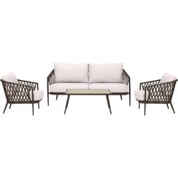 Nordform Harvey Gartenset Mit 4 Teilen Inkl Kissen Braun Natur Lounge-Set