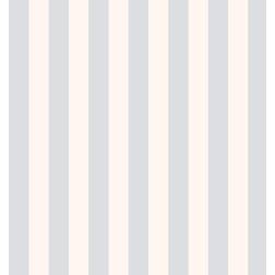 Norwall ST36900 1.25" Regency Stripe PrePasted Wallpaper, Light Beige, Pale Blue, Blue, Sea Blue