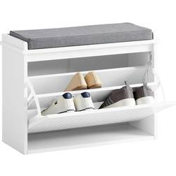 SoBuy Shoe Bench With Cushion White Organizador de zapatos 62x46cm