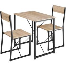 tectake Sitzgruppe Margate Industrial Holz Hell Eiche Sonoma Juego de Comedor