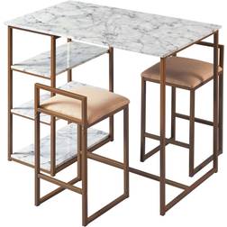 Teamson Home Versanora Marmo Frukostbord Mässing Finish Bordsgrupp 5st