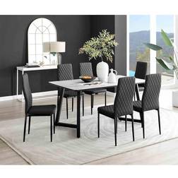 Box Carson White Marble Dining Set