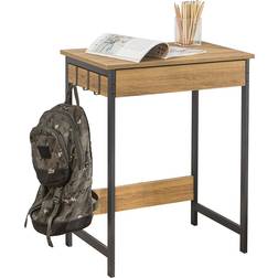 SoBuy FWT43-N Informatique Table de Secrétaire Avec 1 Tiroir Et 3 Crochets Cadre en Métal Style Industriel Bureau d'écriture