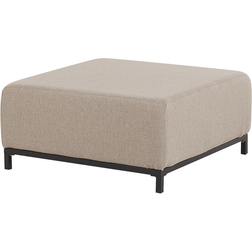 Beliani Pouf Ottoman de Jardin Pour Beige Pieds Noirs Assise Confortable et Élégance Intemporelle