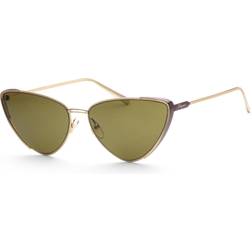 Ferragamo Damen SF206S Sonnenbrillen Metall Gold Grün Cat Eye