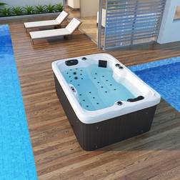 Aufblasbarer Whirlpool Outdoor Spa LEVANZO weiß 195cm Hydromassage, u