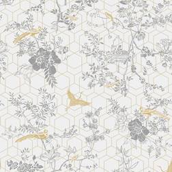 Muriva Himara Wallpaper Grey Gold Lipsy 144072